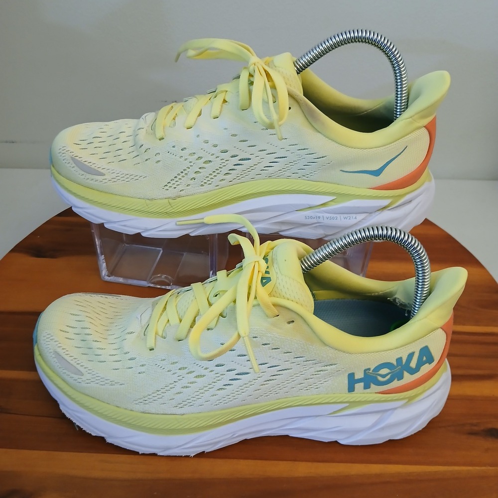 Hoka Clifton 8 Womens 8.5 Yellow Pear Running Shoes Sneakers 1119394 YPSC